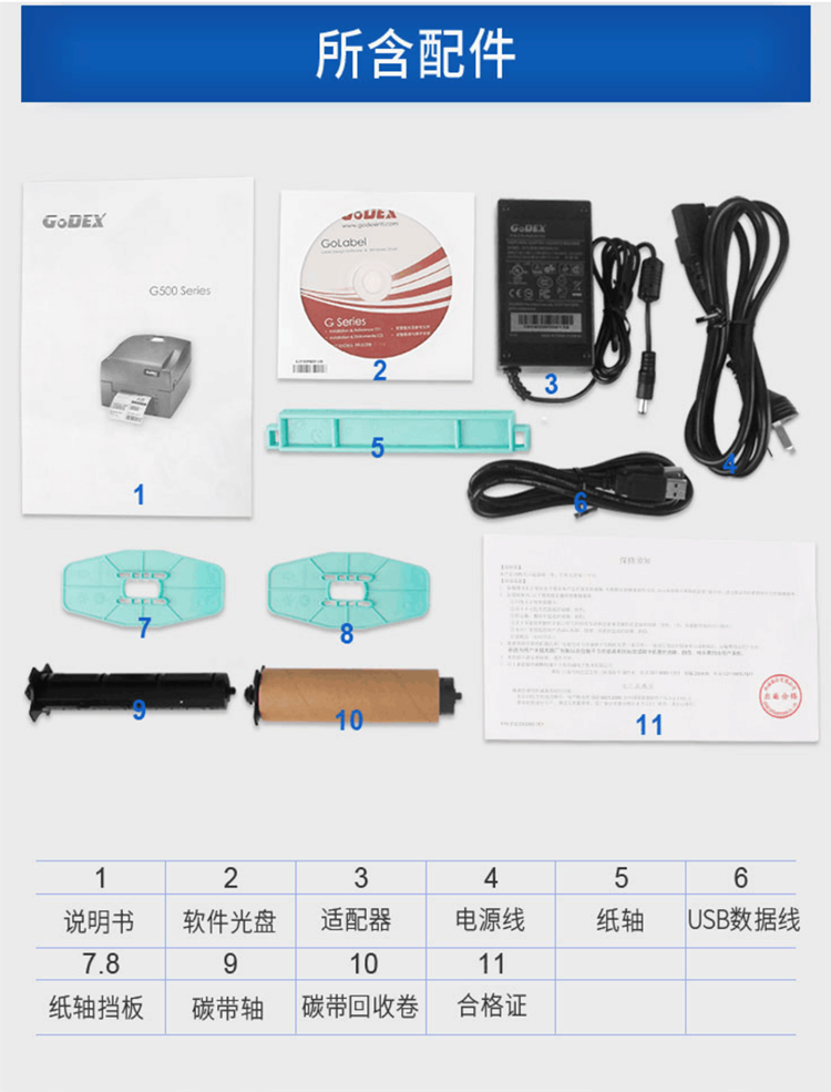 Máy in mã vạch Godex G500U Nhãn giấy giặt Máy truyền nhiệt băng dán nhãn - Thiết bị mua / quét mã vạch