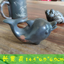 Qinzhou Nixing pottery tea pet laughing dolphin tea table small ornament Guan Pottery Nixing Pottery kiln becomes Dolphin tea pet ornament