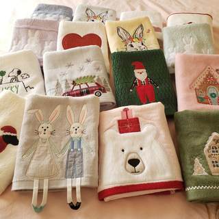外贸订单!微瑕高货刺绣全棉圣诞毛巾擦手巾厨房巾纯棉面巾厚实软
