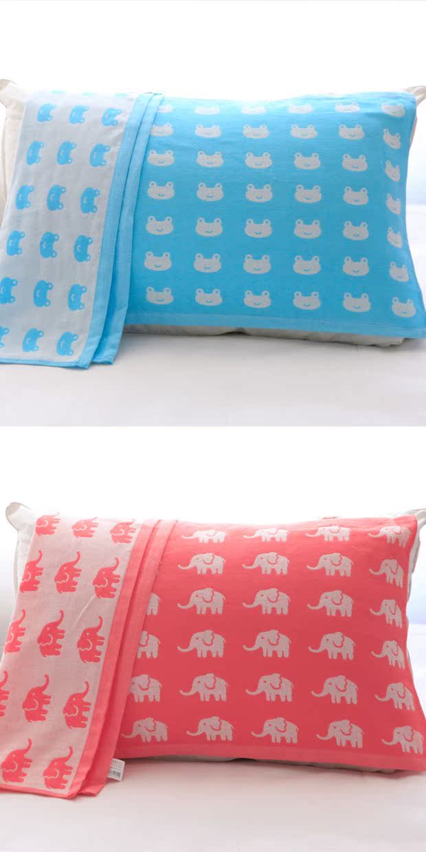 [2 gói] Khăn gối trẻ em 2 lớp gạc cotton nguyên chất thoáng khí mềm mại khăn trải gối