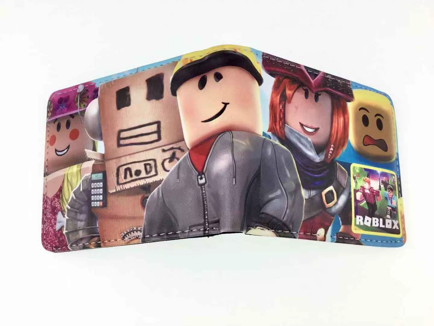 Игровой периферий ROBLOX короткая зажимная клипса, Cartoon виртуальный мир, учащийся мальчик и девочка, PU-кошелёк для монет