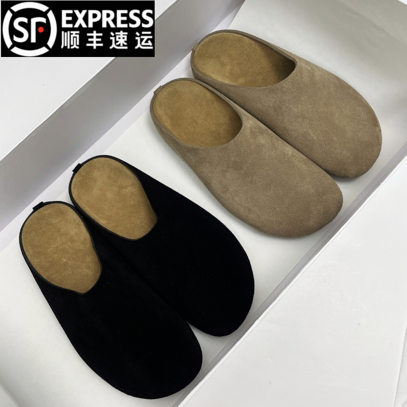 輸入フルカウハイド、2025ユニセックスミュール、ビルケンシュトック厚底レトロレイジークローズドトゥスリッパレディース