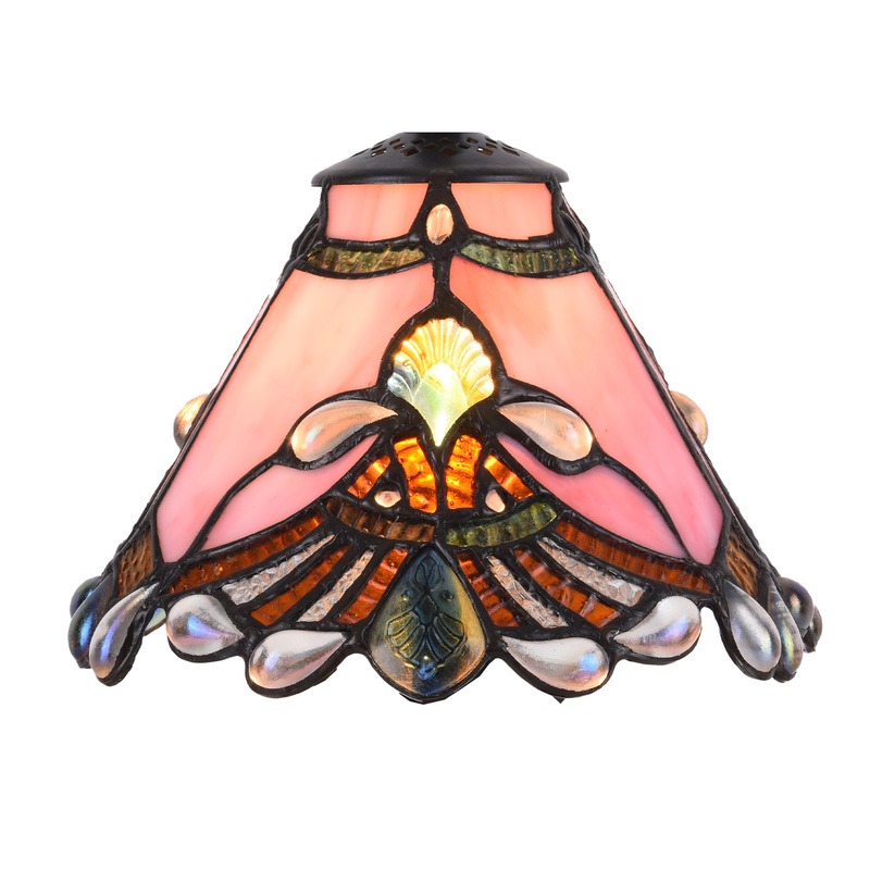 Tiffany Table Lamp Shade Pink Bell Glass Lampshade Living Room Bedroom Bedside Lamp Study Decorative Lighting Fixtures Tiffany Table Lamp Shade Pink Bell Glass Lampshade Living Room Bedroom Bedside Lamp Study Decorative Lighting Fixtures