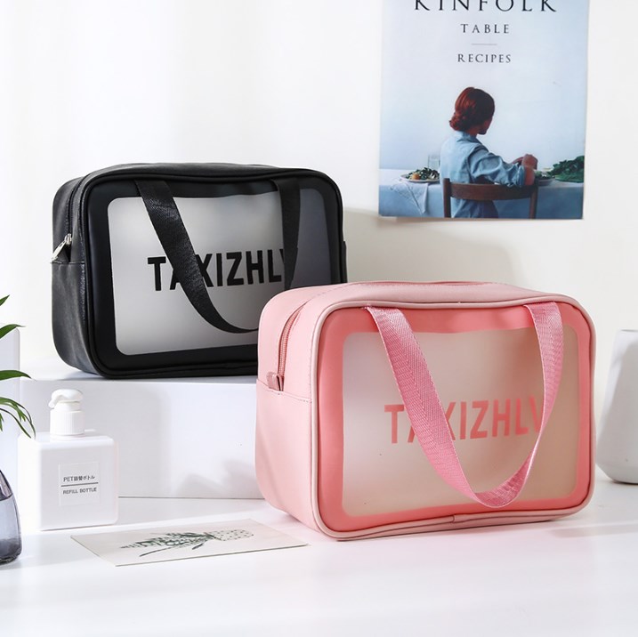 ins Wind Super wash storage fitness bag large capacity portable portable portable transparent cute Japanese female Korean women Big Bag