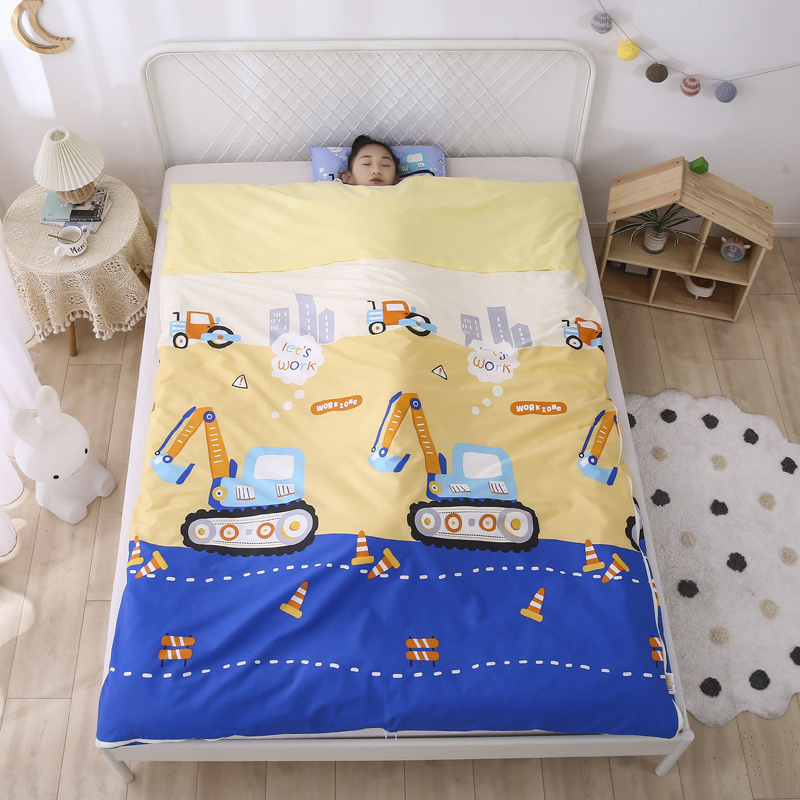 Sleeping bag pure cotton thickening children's primary school pupils anti-kick by artificial artifacts in autumn and winter baby in the four seasons of adults