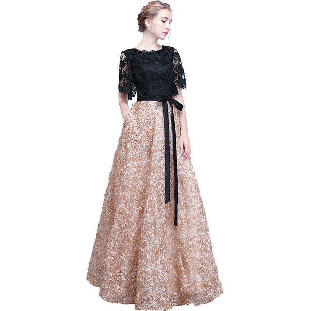 Banquet evening dress skirt female 2022 new long section temperament thin party high-end elegant performance clothing host autumn