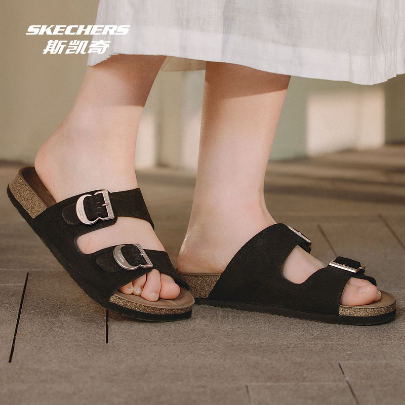 Skechers Women's Shoes Birkenstock-Style Outdoor Slippers Summer New Casual Flat Beach Seaside Arch Support Sandals Skechers Women's Shoes Birkenstock-Style Outdoor Slippers Summer New Casual Flat Beach Seaside Arch Support Sandals