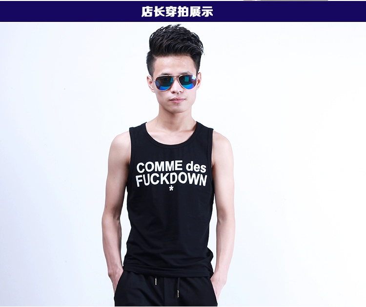 Mùa hè mới của Hàn Quốc phiên bản của tự trồng dệt kim t-shirt vest casual Slim không tay vest triều cá tính nam mùa hè vest vest nam