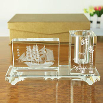 Graduation season gift to the teacher Thank the gift smooth sailing crystal pen holder Light luxury crystal craft ornaments souvenir