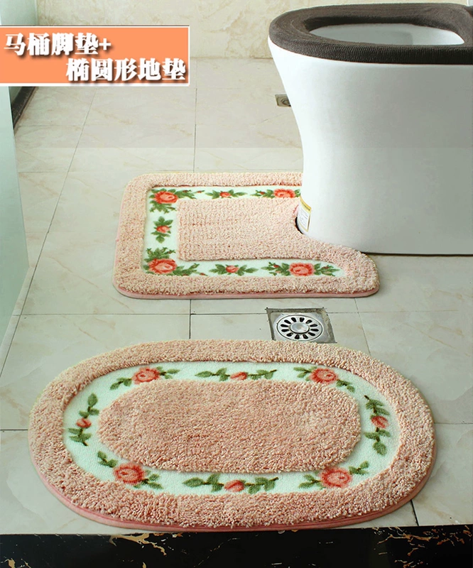 Hình chữ U vườn nhà vệ sinh mat thảm thấm thấm nước phòng tắm nhà vệ sinh trượt nhà vệ sinh phòng tắm thảm mat - Thảm sàn