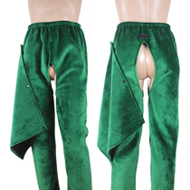 autumn winter fleece thick warm pants easy nursing pants bedding patient adult elderly urination incontinence open crotch pants