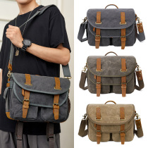 New canvas with cowhide bag shoulder crossbody camera bag casual liner SLR camera bag waterproof shoulder bag
