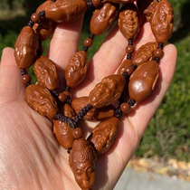 Sulabour Nuclear Sculpted Iron Core 8 Rohan Long String Single-sided Iron Seed Olive Core Engraving 18 Rohan Necklace Old Nuclear Hand