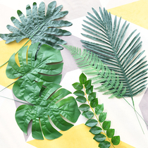 Simulation leaves turtle back leaf banana leaf tropical theme birthday party decoration plant leaf balloon arch decoration