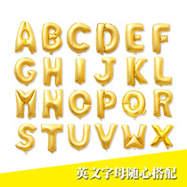 Birthday party anniversary DIY letters 16 inch uppercase Gold English letters aluminum foil balloon 26 letters A-Z