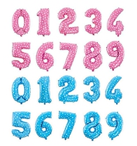 Digital aluminum foil balloon Gold pink blue digital balloon Aluminum foil balloon Birthday party decoration letter balloon