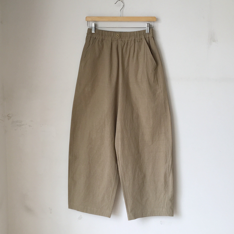 Tang's Store Elastic Waist Casual Pants Carrot Pants Wide Leg Pants