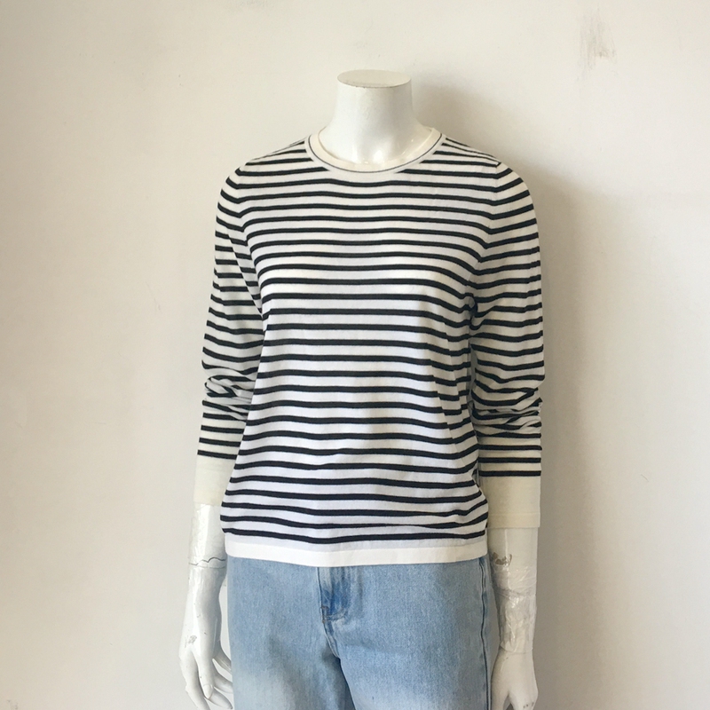 Tang's Store 100% Wool Pullover Striped Wool Sweater Knitwear Tang's Store 100% Wool Pullover Striped Wool Sweater Knitwear