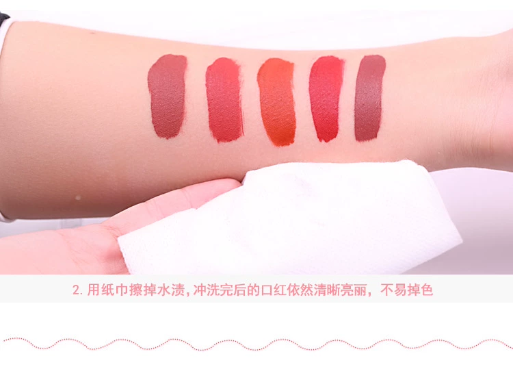 Matte lip glaze set 5 miếng giữ màu cà chua nâu đỏ son bóng kéo dài son môi mờ sinh viên nữ sinh - Son bóng / Liquid Rouge