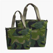 Swedish geometric camouflage TOTE bag dark night MC German nylon fabric with load-bearing webbing
