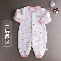 (Special Offer) Baby Warm Hoodie Spring Autumn Winter Unisex Baby Creeper Pure Cotton Newborn One-Jacket Padded Cotton