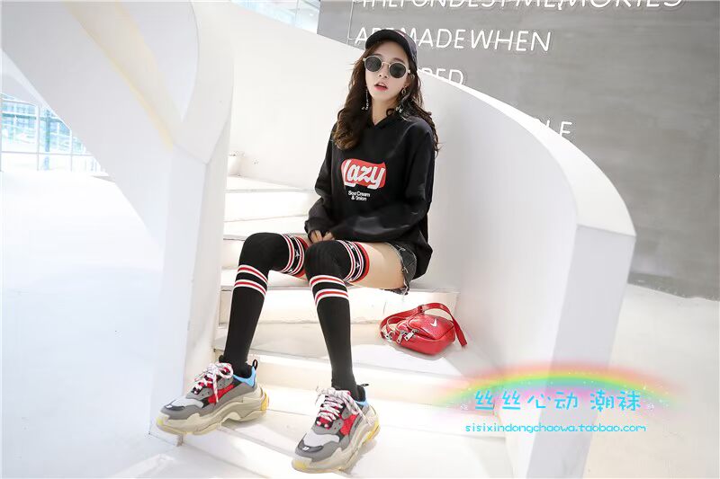 Thời trang cotton Nhật Bản kéo dài qua vớ đầu gối mùa thu và mùa đông dày ống đùi cao là tất chân quần tất siêu mỏng mùa hè