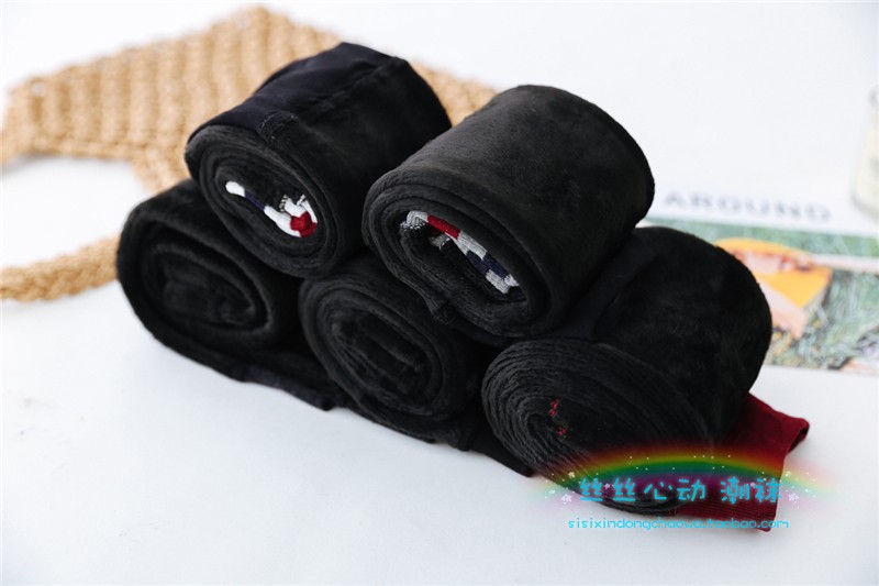 Mùa thu và mùa đông cộng với quần legging nhung vớ Nhật Bản sọc cotton dày ống cao vớ đùi vớ dài vớ vớ nam cổ trung