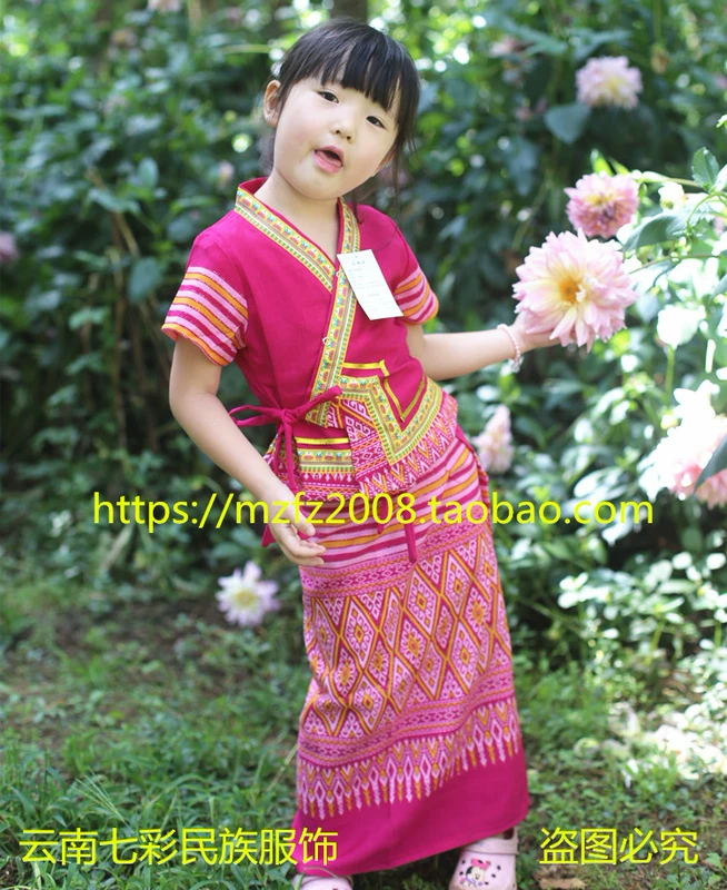 Trang phục Thái Lan Cô gái Thái Trang phục Trang phục dân tộc Trang phục quốc gia Yi Children Trang phục khiêu vũ Trang phục