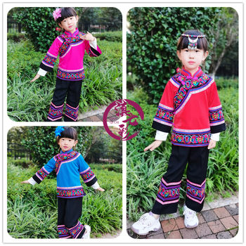 Yunnan colorful women's ethnic yi clothes and pants suit