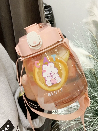 Портативная милая пластиковая трубочка со стаканом подходит для мужчин и женщин, 1000 мл, коллекция 2021, популярно в интернете