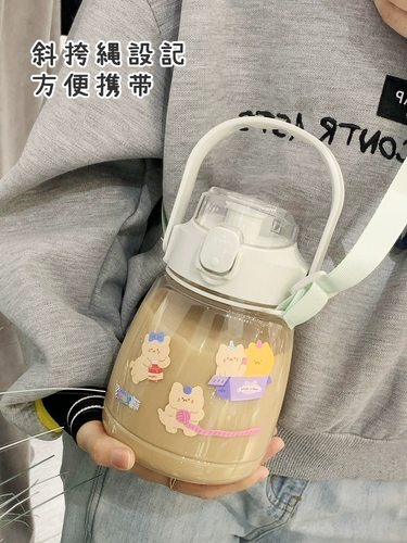 Портативная милая пластиковая трубочка со стаканом подходит для мужчин и женщин, 1000 мл, коллекция 2021, популярно в интернете