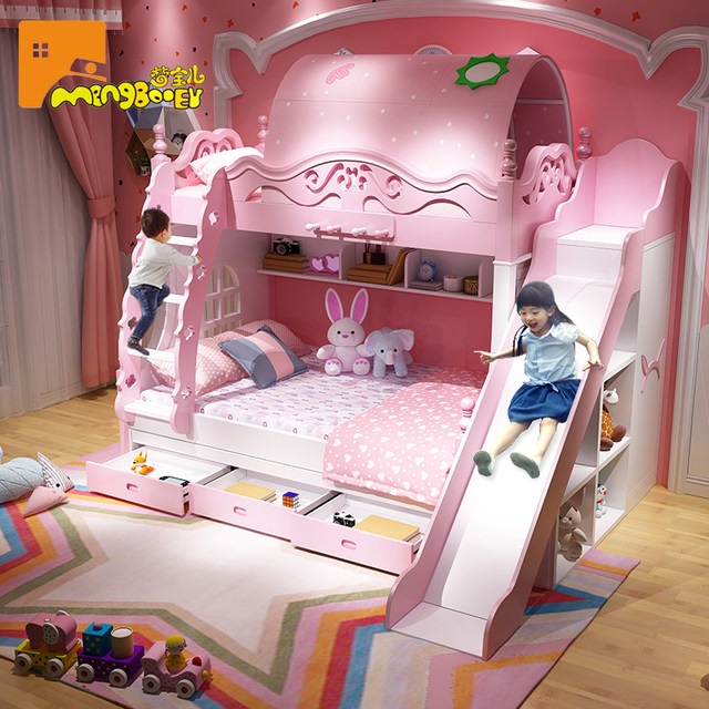 princess bunk bed with slide