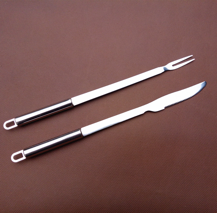 Stainless steel barbecue knife and fork roast lamb leg knife and fork roast lamb leg stove stick fork meat tools