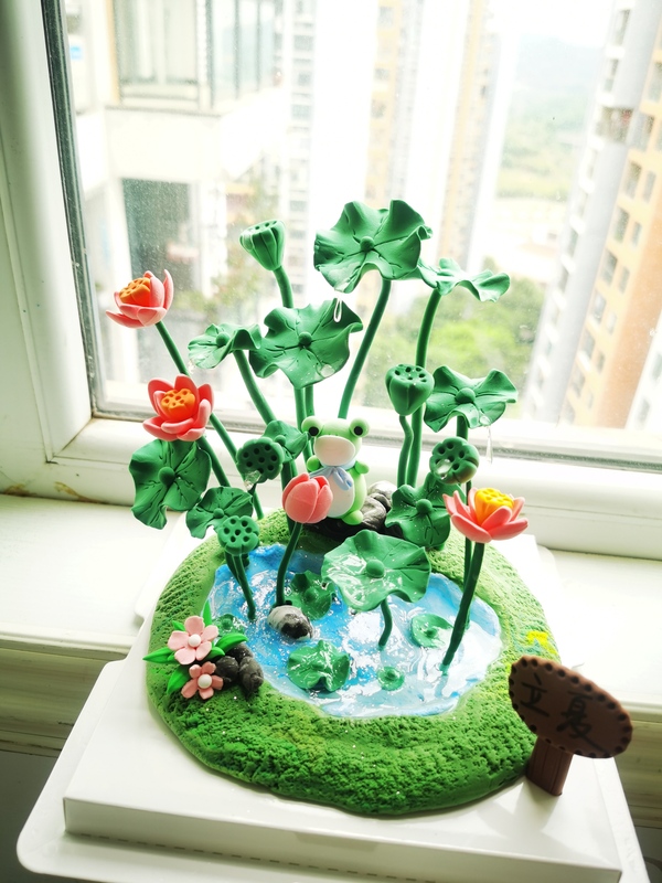 Ultra-Light Clay Creative Ultra-Light Summer Lotus Finished Product Colored Clay Handmade Home Decoration School Homework Clay 18cm Ultra-Light Clay Creative Ultra-Light Summer Lotus Finished Product Colored Clay Handmade Home Decoration School Homework Clay 18cm