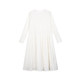 ItoshIroshI white round neck pleated high waist three-dimensional profile French elegant pullover mid-length skirt dress