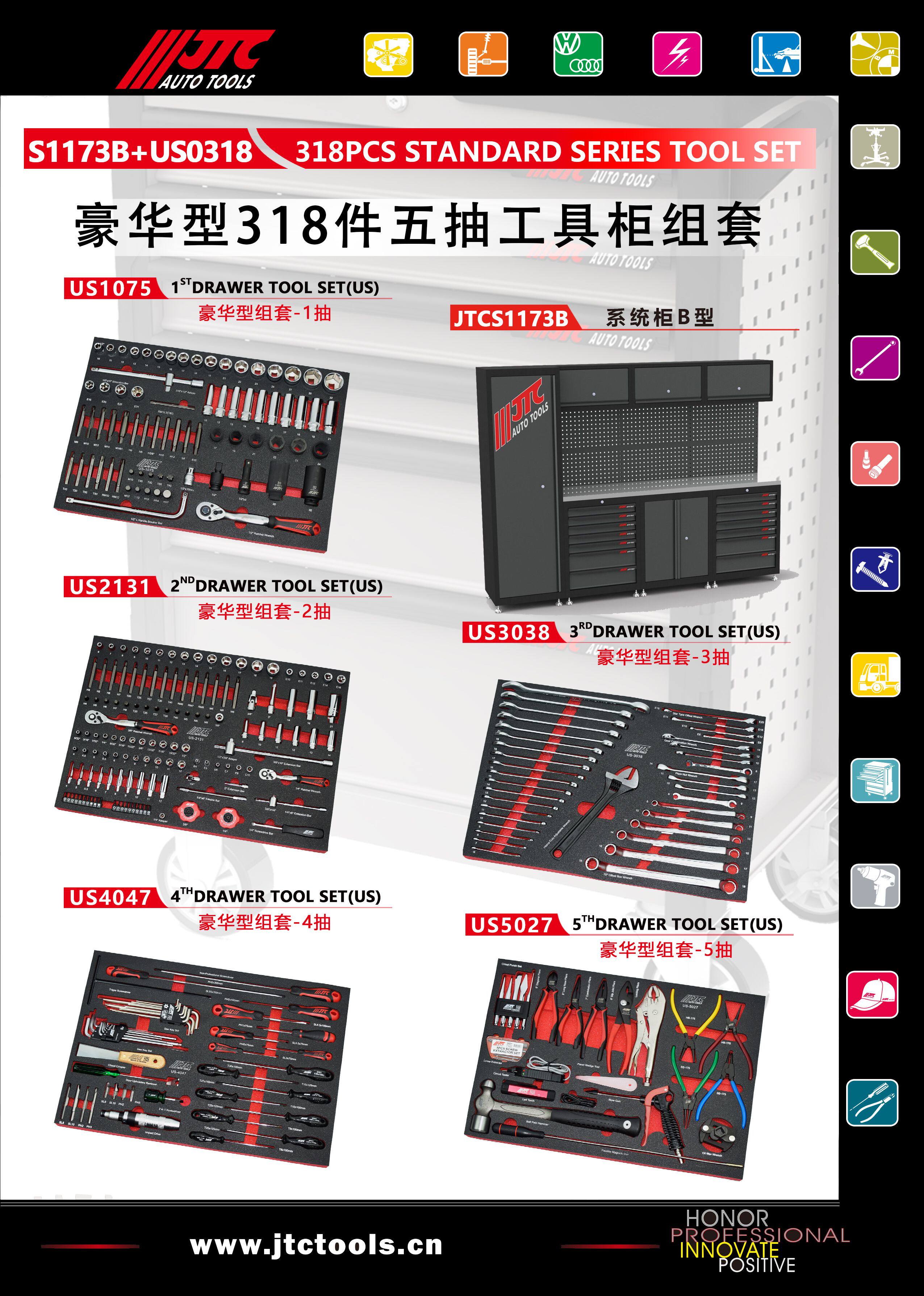 Tool cart Combination cabinet Taiwan JTC special 318 tool One station to the end of the super-value combination tool suit S1173