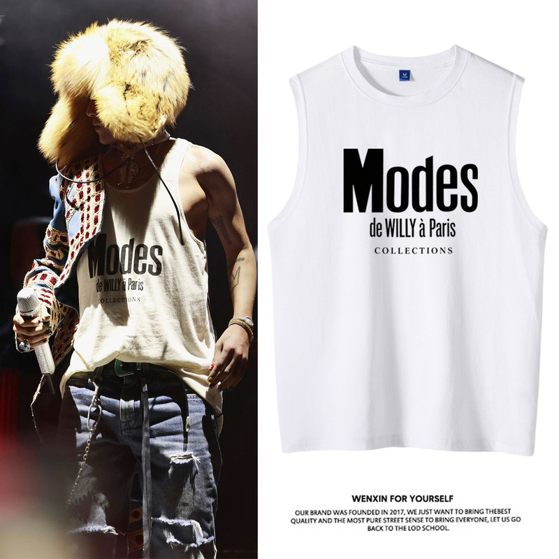 Bigbang Coachella Gd G-Dragon Concert Merchandise Same Style Modes Tank Top T-Shirt Sleeveless Support Clothing
