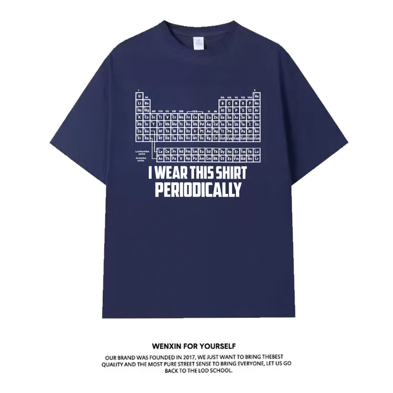 Save the Day Series High-Quality Periodic Table of Elements Ryan Gosling Merchandise Short-Sleeve T-Shirt Pure Cotton Top