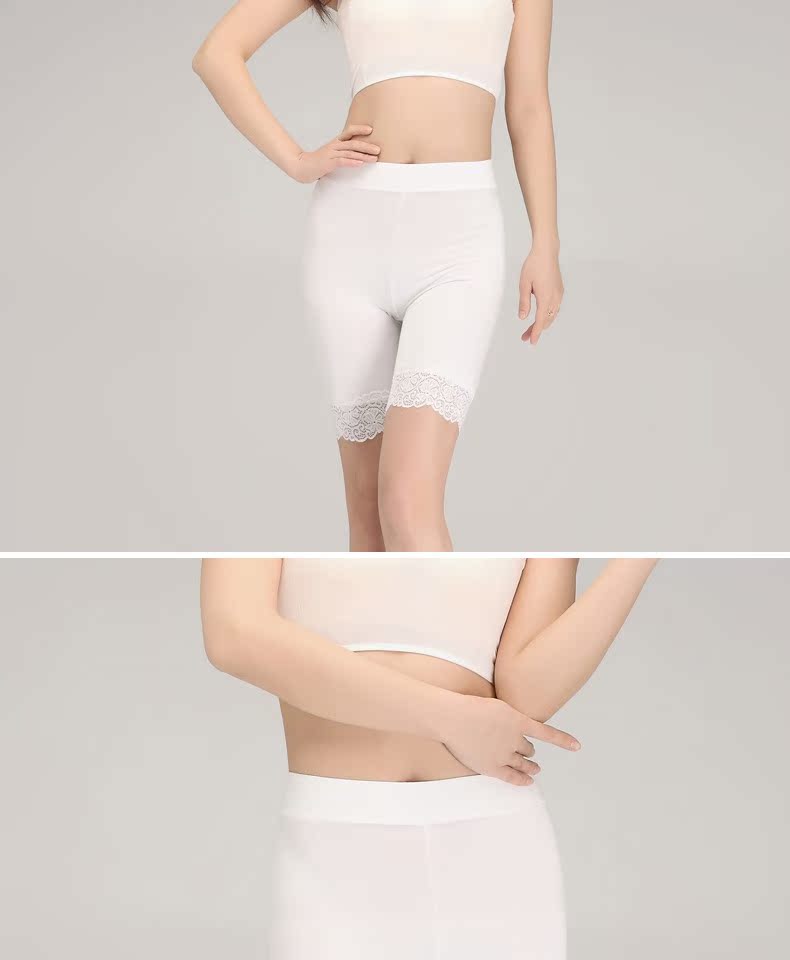 Mùa xuân và hè 2019 quần an toàn chống sáng phụ nữ mỏng phần ren quần short eo cao kích thước lớn kéo dài ba điểm xà cạp - Quần short thời trang công sở nữ