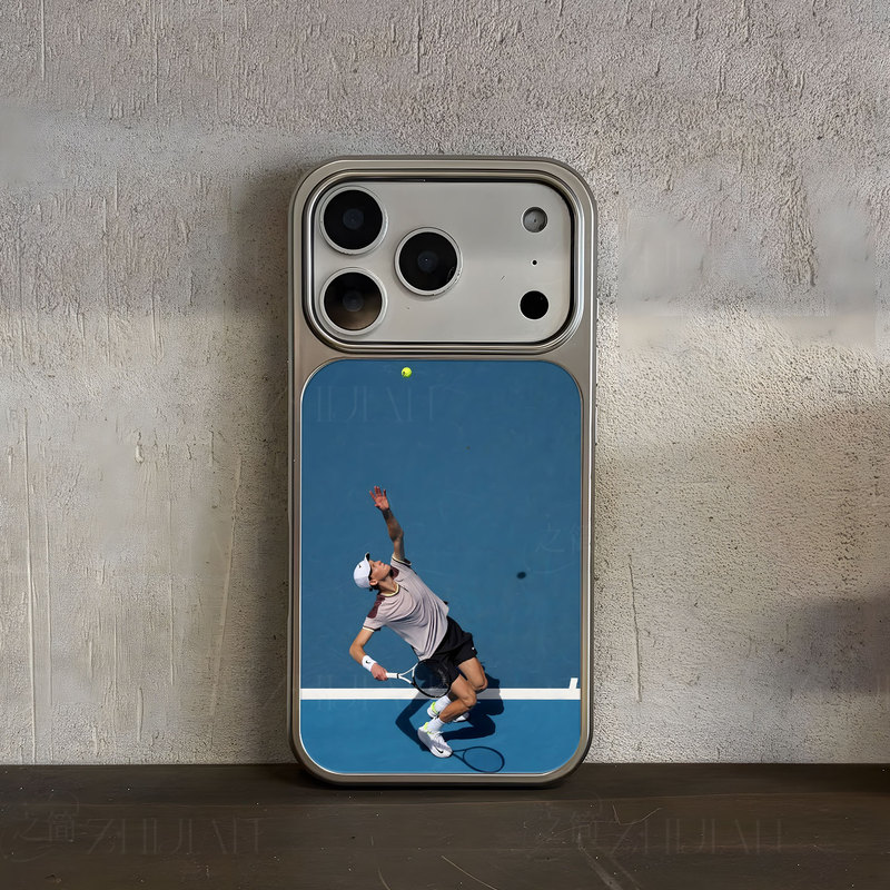 Tennis Sinner Serve-Themed Phone Case with Large Hole, Electroplated Black Frame, Carbon Fiber Pattern, Two-In-One Magnetic Attraction, Compatible with Apple 17 Pro Max, Huawei Pura 80 Ultra, Xiaomi 17 Pro Max, Pura 80 Pro Tennis Sinner Serve-Themed Phone Case with Large Hole, Electroplated Black Frame, Carbon Fiber Pattern, Two-In-One Magnetic Attraction, Compatible with Apple 17 Pro Max, Huawei Pura 80 Ultra, Xiaomi 17 Pro Max, Pura 80 Pro