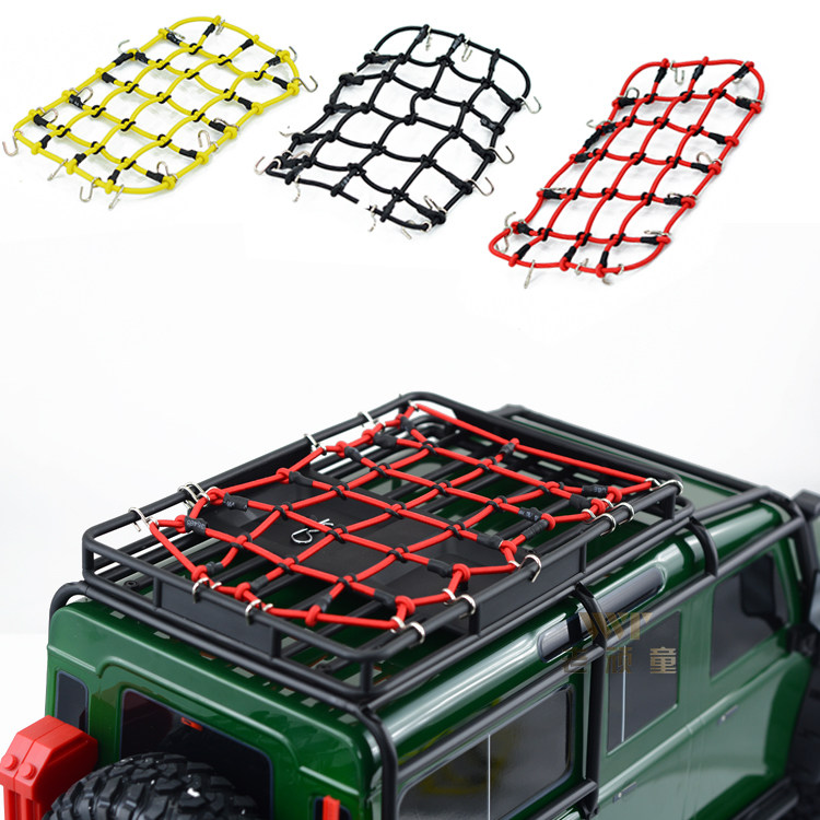1 10 emulated climbing car roof elastic luggage net D90 SCX10 90046 Traxxas TRX-4