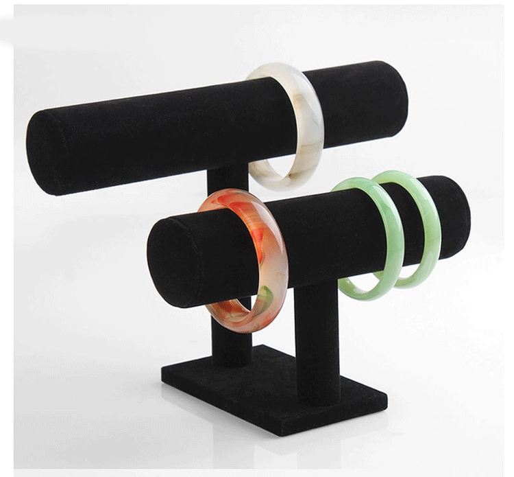 Ngọc hiển thị trang sức flannel một lớp vòng đeo tay khung trang sức hiển thị đứng đồng hồ đeo tay đứng màn hình đứng - Vòng đeo tay Cuff tỳ hưu vàng