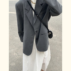 High-end gray petite blazer women's 2023 spring and autumn new Korean style loose and slim casual suit