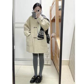 High-end double-sided cashmere coat korean wool