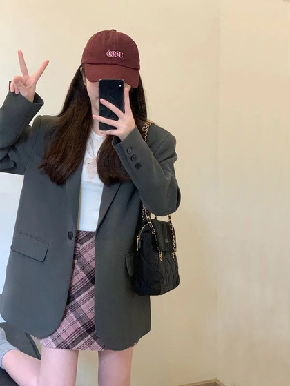 高级设计感灰色西装外套女春秋装新款韩版小个子气质休闲西服显瘦