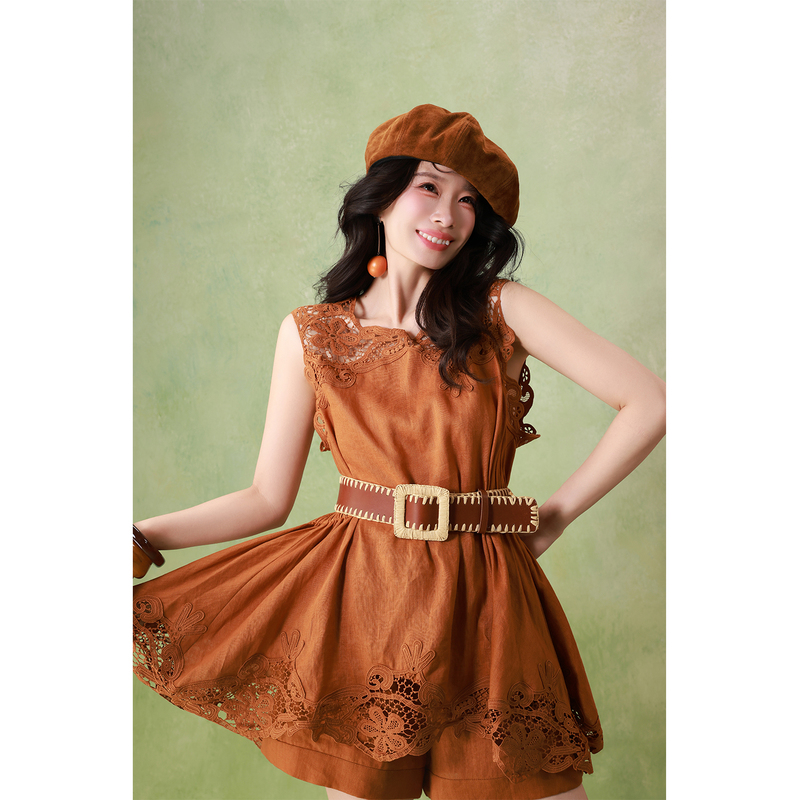 Dangdang Somes “Element Adjustment” Ralph-Style 100% First-Layer Cowhide Straw-Woven Belt