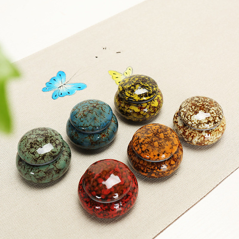 Mini small number ceramic liquid tea sealed jar honey fragrant powder jar paste cream Traditional Chinese medicine jar portable storage tank