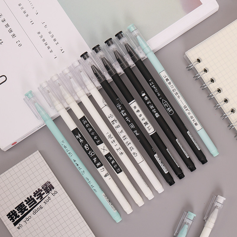 Xueba neutral pen creative personality text signature pen students with 0 5mm black watery pen hand pen