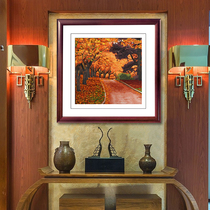 Golden Wu Pin Su embroidery finished product hanging painting pure handmade Suzhou embroidery painting Xuanguan bedroom Chinese style decoration painting landscape scenery