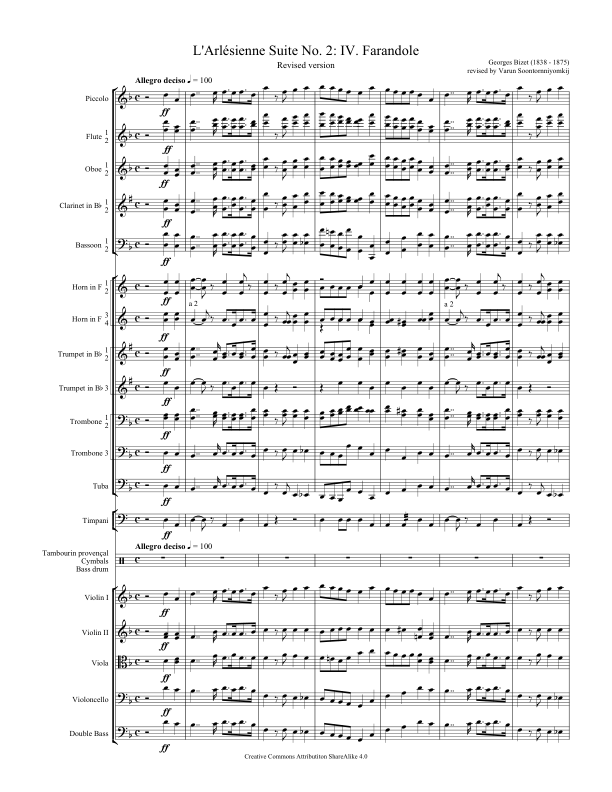 Bicai Flandor Dance Selections from the Second Suite of the Girl from Alear, Orchestral Score, High Definition